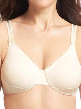 Olga by Warner's Luxury Lift Underwire Bra 42DD Nude Polka Dot NWT